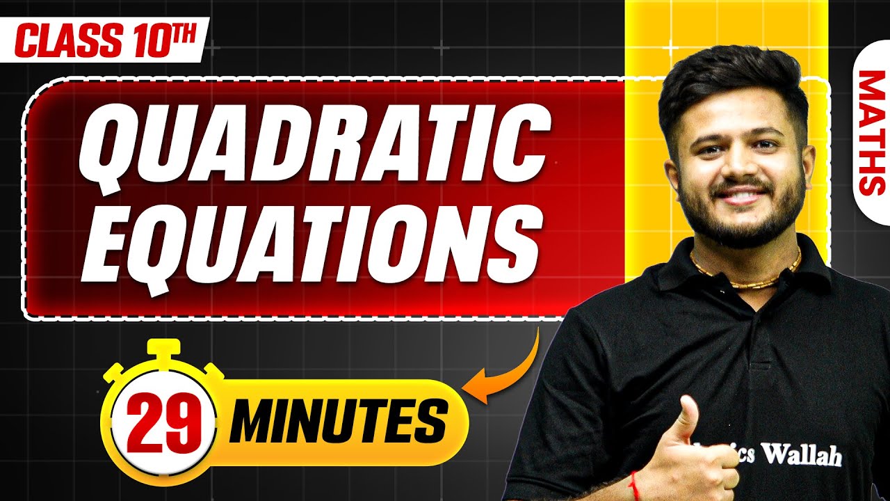 ⁠Quadratic Equations in 29 Minutes || Mind Map Series for Class 10th