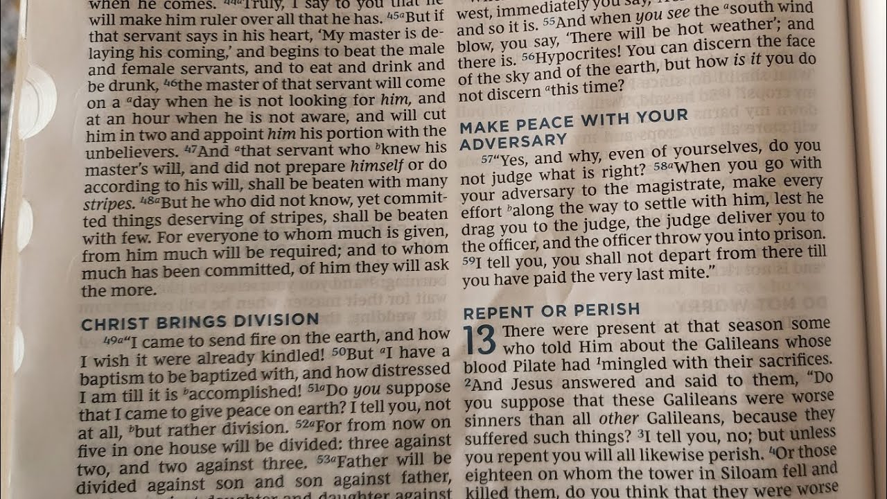 Gospel According to Luke Ch 12: 35-59 Pray, Read, Discuss!