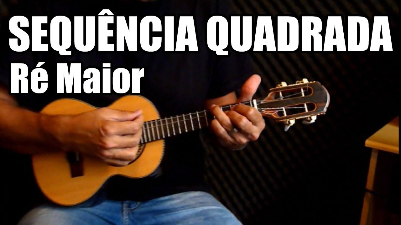 Sequencia de Ré Maior Quadrada com batidas para cavaco #2