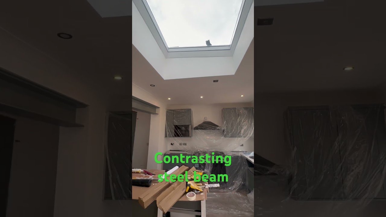 Kitchen extension with exposed steel beam