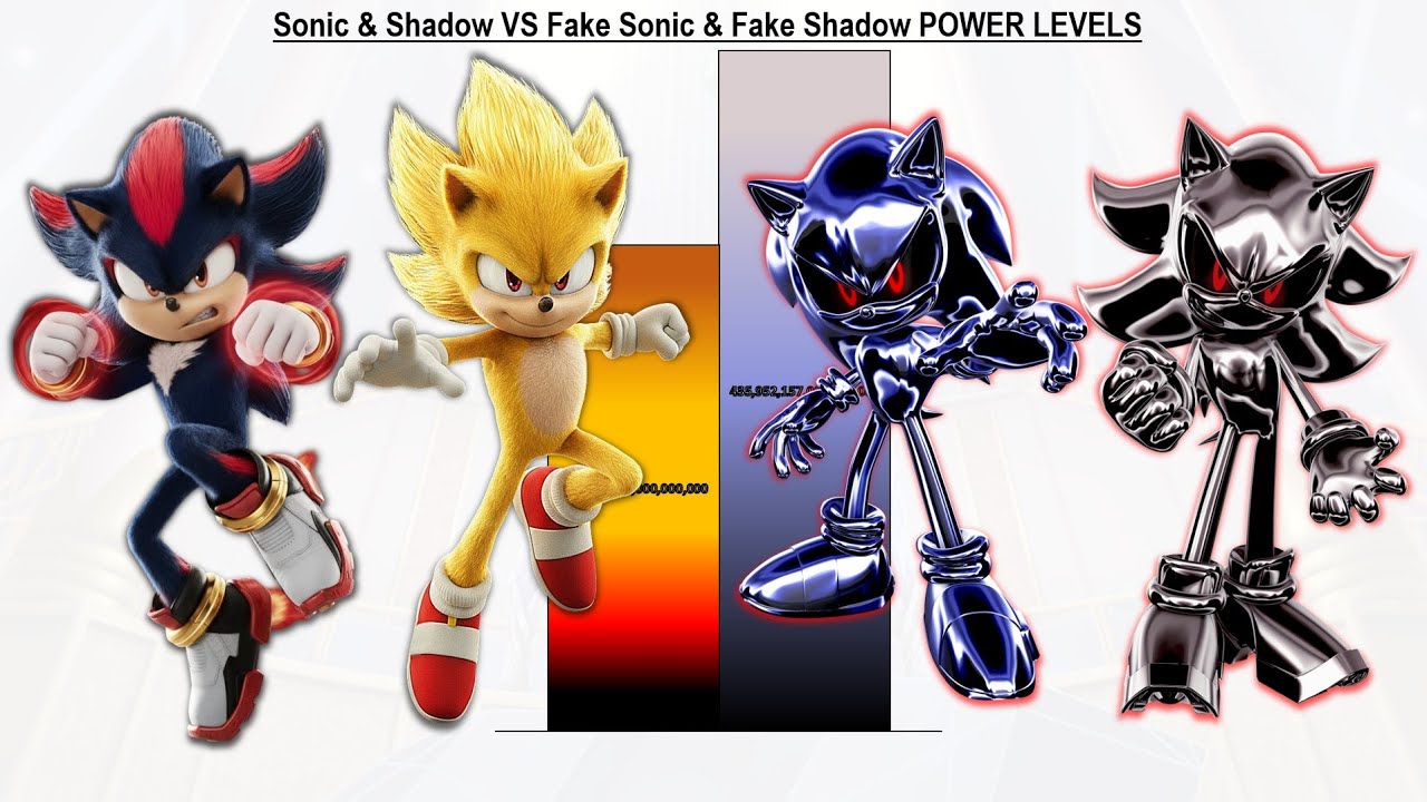 Sonic & Shadow VS Fake Sonic & Fake Shadow POWER LEVELS - Sonic 1 / Sonic 2 / Sonic 3 / Sonic 4
