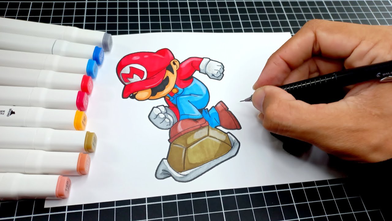 como DESENHAR o SUPER MÁRIO BROS - HOW TO DRAW SUPER MÁRIO BROS
