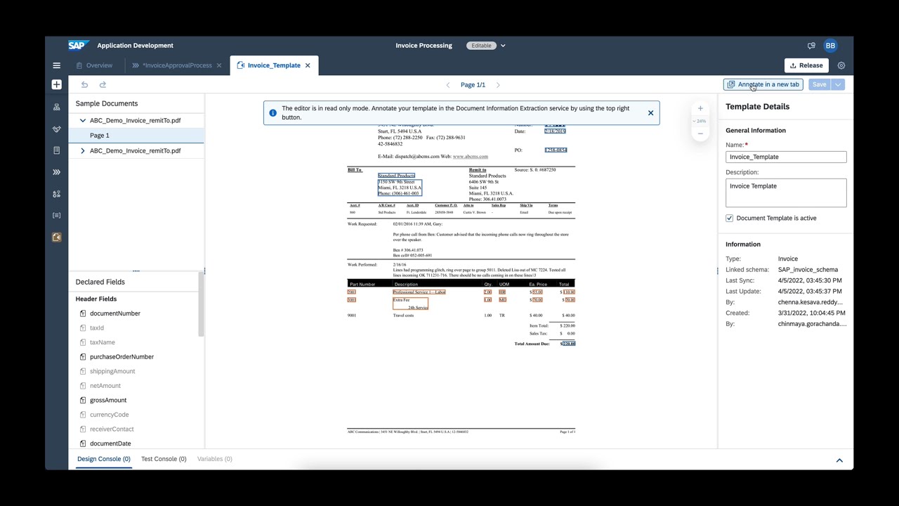 SAP Build Process Automation - Invoice Processing