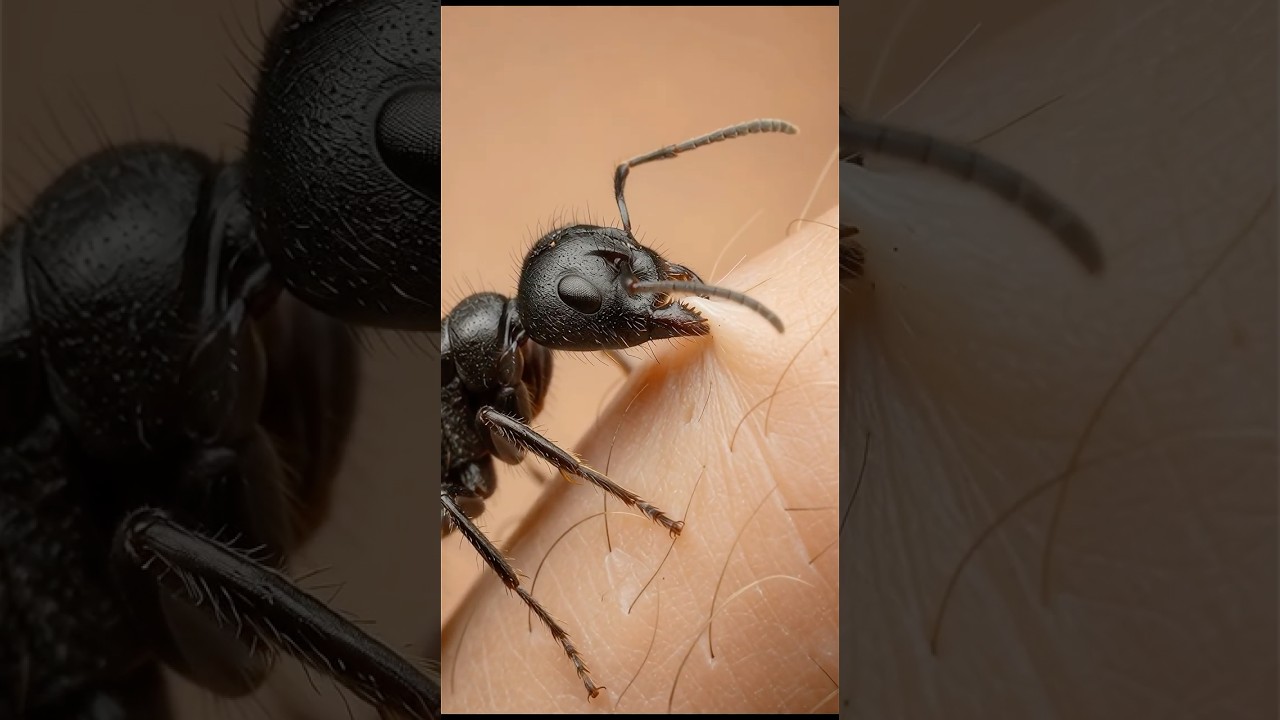 🐜 How an Ant Bites Human Skin &ndash; A Close-Up View!