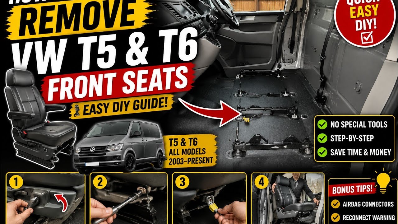 Vw T5 & T6 remove front seats