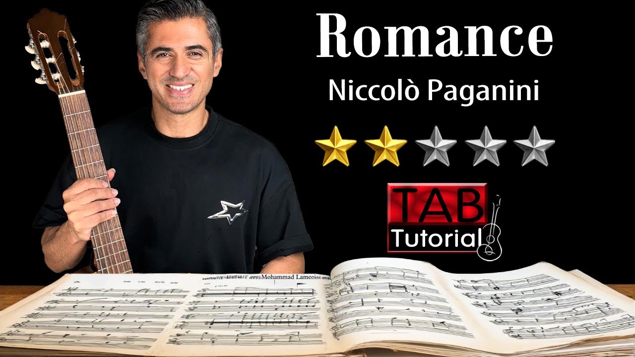 Romance by Niccolò Paganini (Love Theme) | Fingerstyle Guitar Tutorial + Sheet & Tab