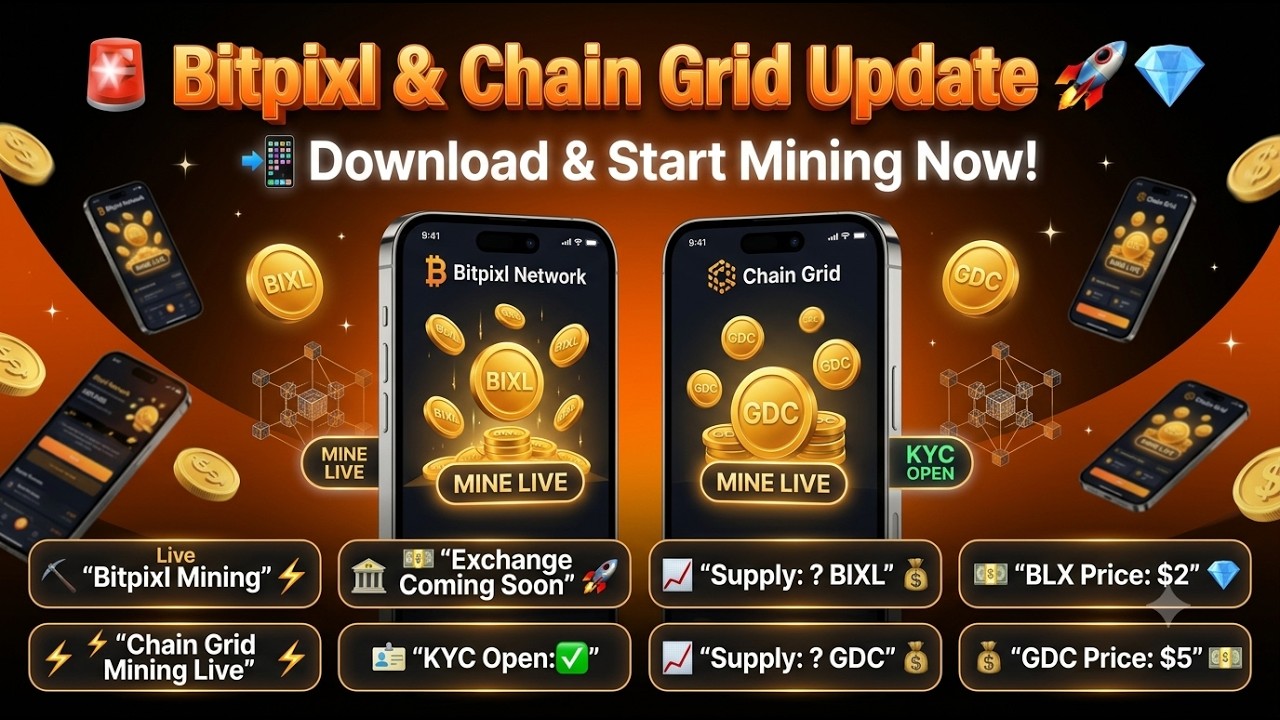 Bitpixl + Chain Grid Free Mining | KYC Opened | Start Earning Today #Bitpixl #ChainGrid #FreeMining