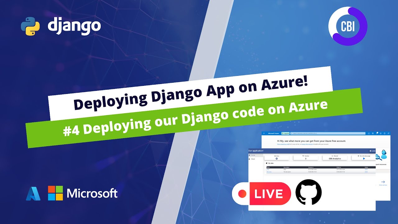 Deploy Django App on Azure #4: Deploying our Code on the Azure Portal