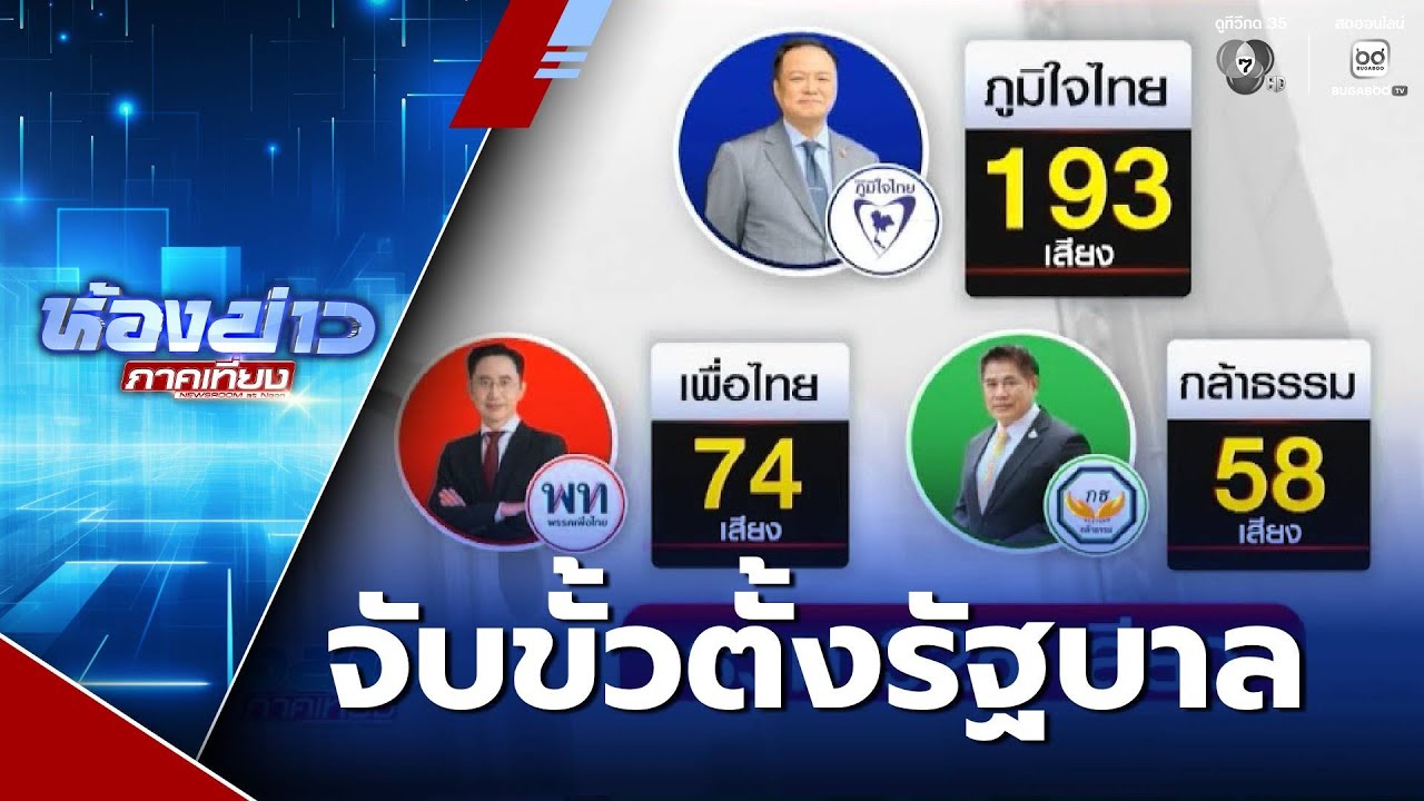 เลือกตั้ง 2569 : คาด ภูมิใจไทย จับมือ เพื่อไทย-กล้าธรรม จัดตั้งรัฐบาล  | ห้องข่าวภาคเที่ยง