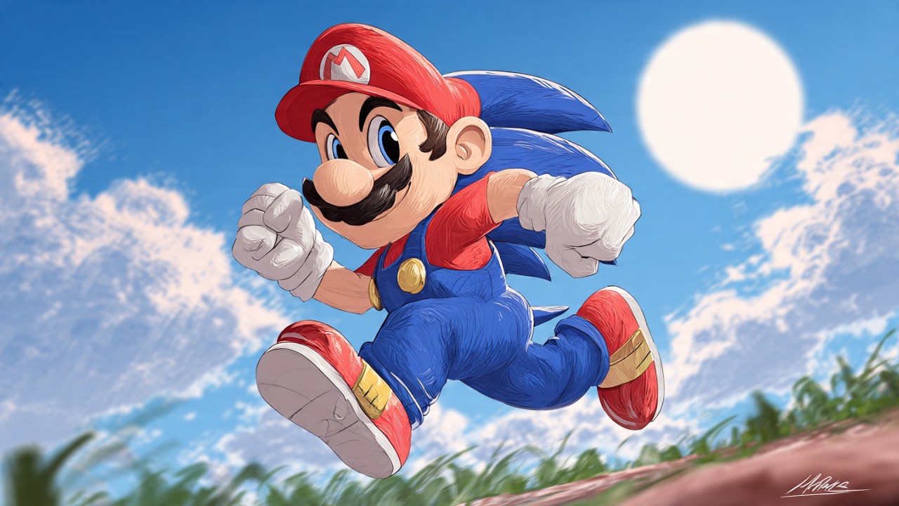 SONIC 1 MAS NÓS DESBLOQUEIA O MARIO!!!!