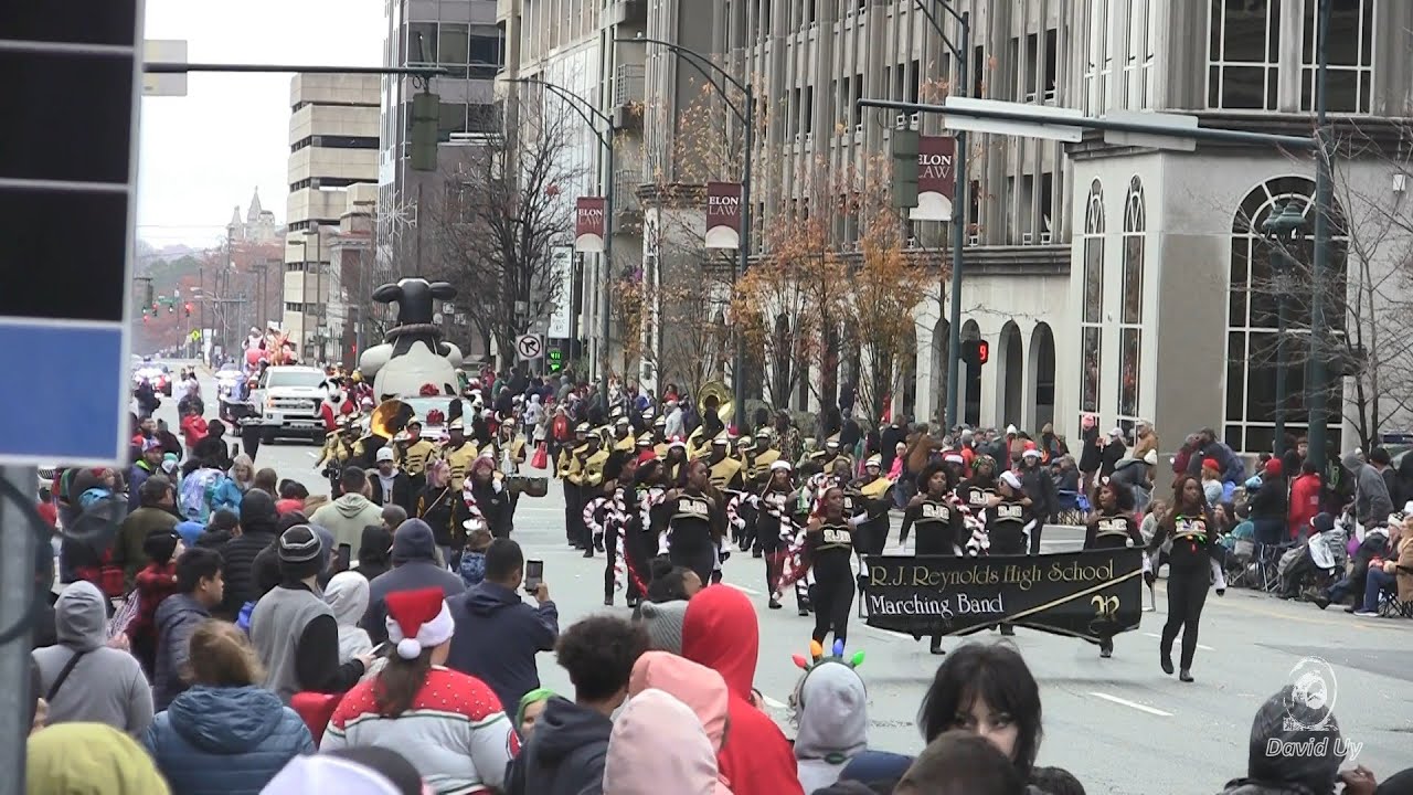 R. J. Reynolds High School Marching Band in the 2022 Greensboro NC Holiday Parade