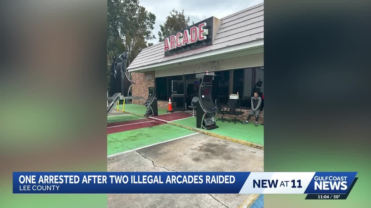 Arrest made after 2 illegal arcades raided in Lee County