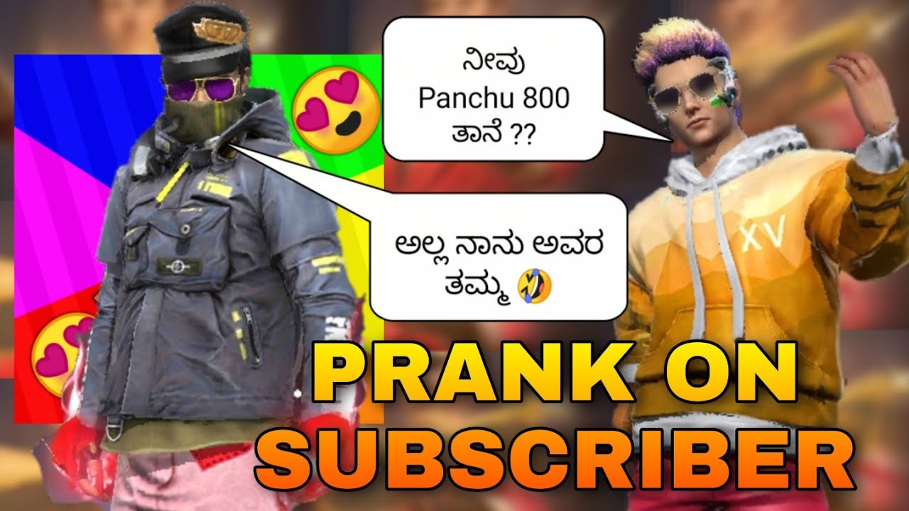 PRANK CALL ON SUBSCRIBER 😂 FREE FIRE KANNADA PANCHU 800