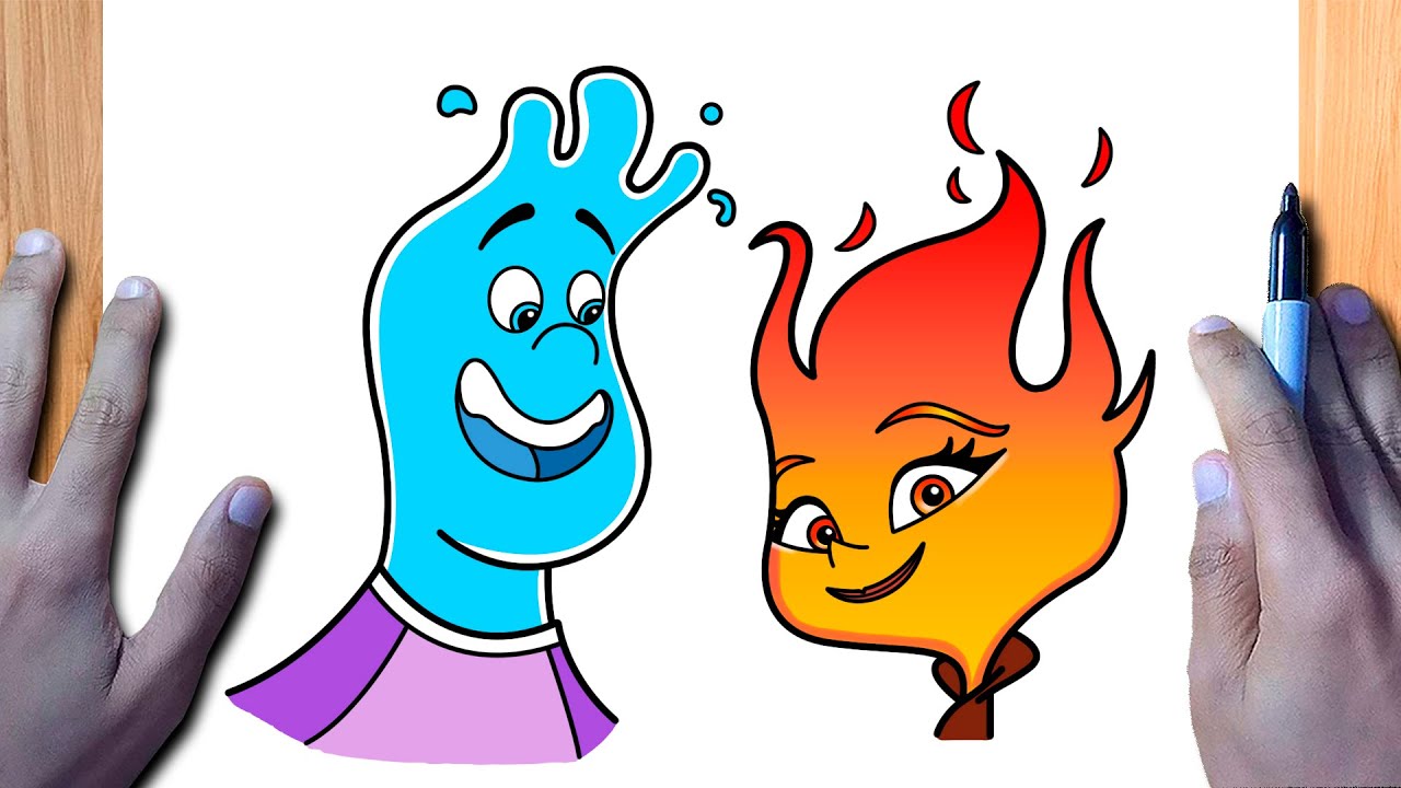 COMO DIBUJAR A EMBER Y WADE DE LA PELÍCULA ELEMENTAL