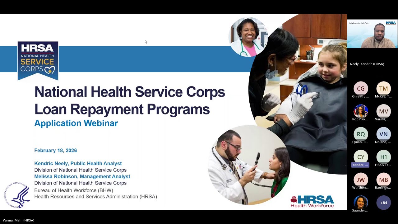 NHSC Loan Repayment Program Webinar Recording - February 18, 2026