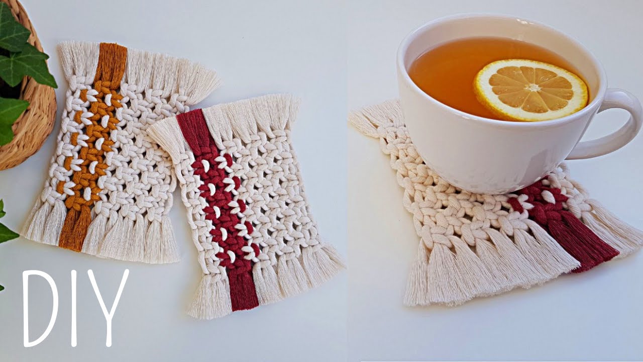 🍵DIY POSAVASOS en MACRAME (paso a paso) PRINCIPIANTES | DIY Macrame Coasters Tutorial