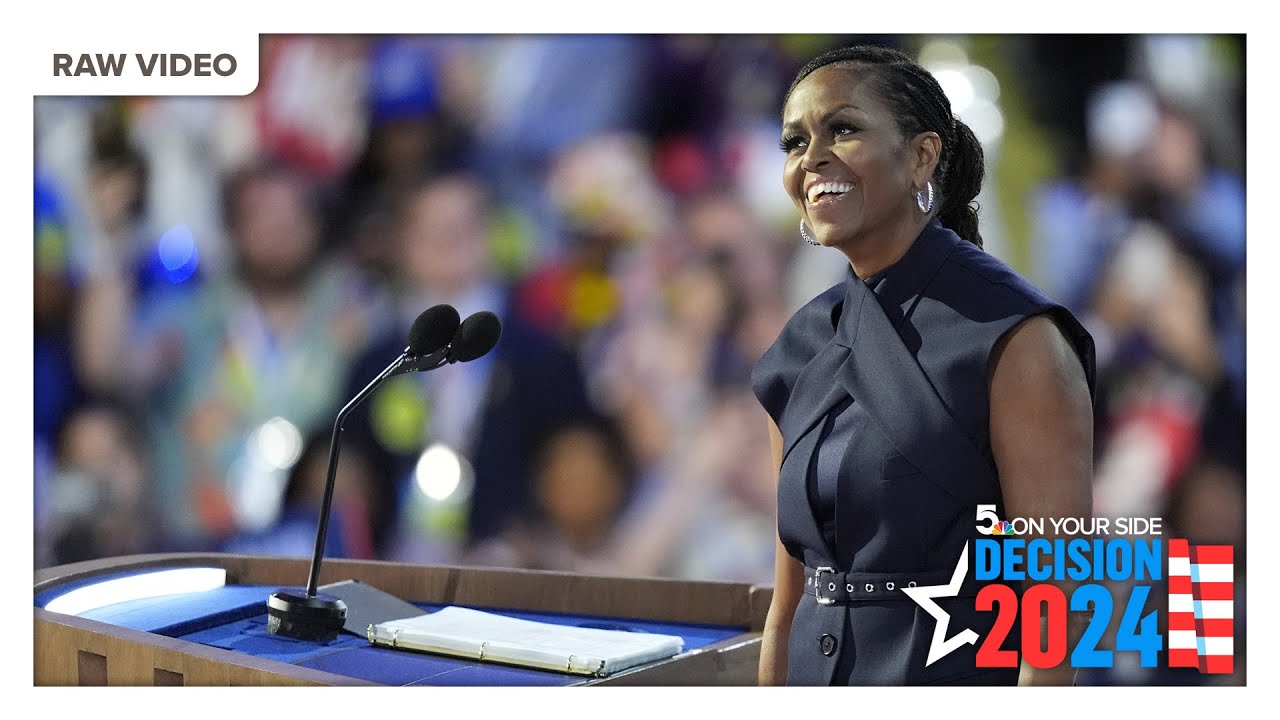 Former First Lady Michelle Obama addresses the Democratic National Convention