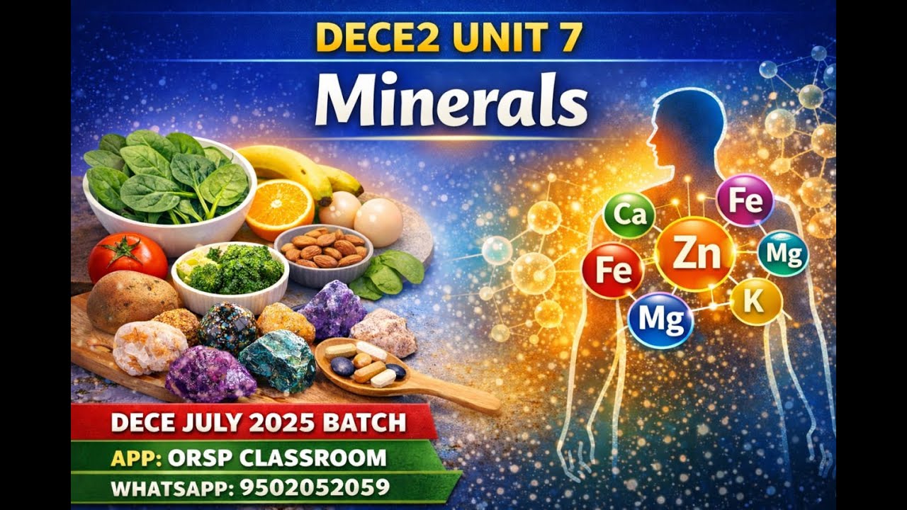DECE-2 Unit 7: The Micronutrients-II (MINERALS) | ଖାଦ୍ୟପ୍ରାଣ | Full Chapter Class in Odia