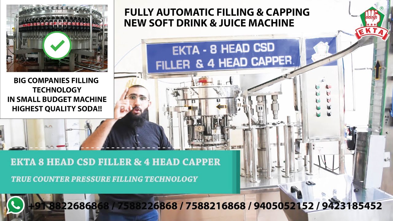 EKTA Fully Automatic Soft Drink Factory. 100% Original Quality (Counter Pressure Filling Technology)
