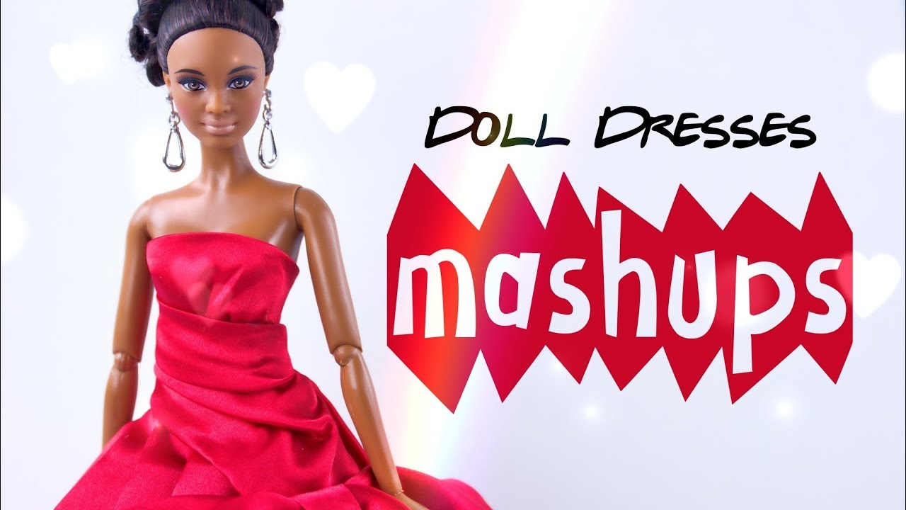 Mash Ups:  How to Make Doll Dresses | No Sew Gown | Tulle Dress | EASY Doll Dress & more