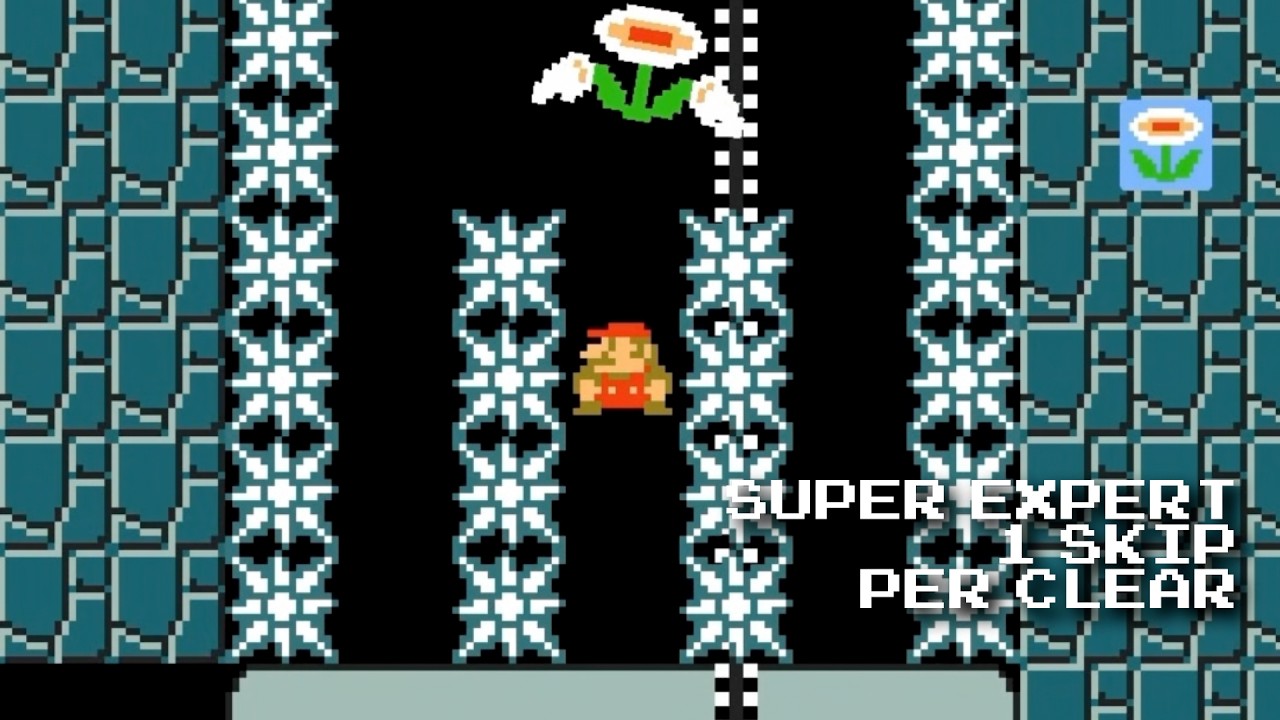 Super Expert 1 Skip Per Clear: 3 Seconds to Catch Fire (Mario Maker 2, Switch 2)