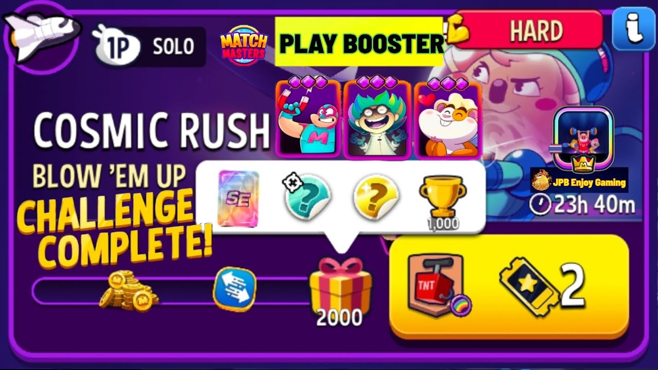 Blow'Em Up+Rainbow Solo Challenge Cosmic Rush/ 2000 score/ Match Masters
