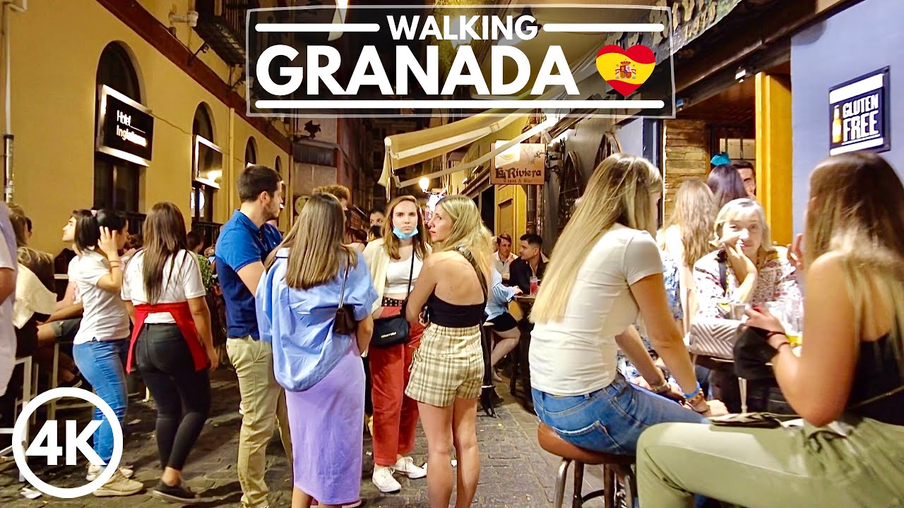 🇪🇸 GRANADA, Spain - Nightlife in the City Center 2021 - 4K Night Walk