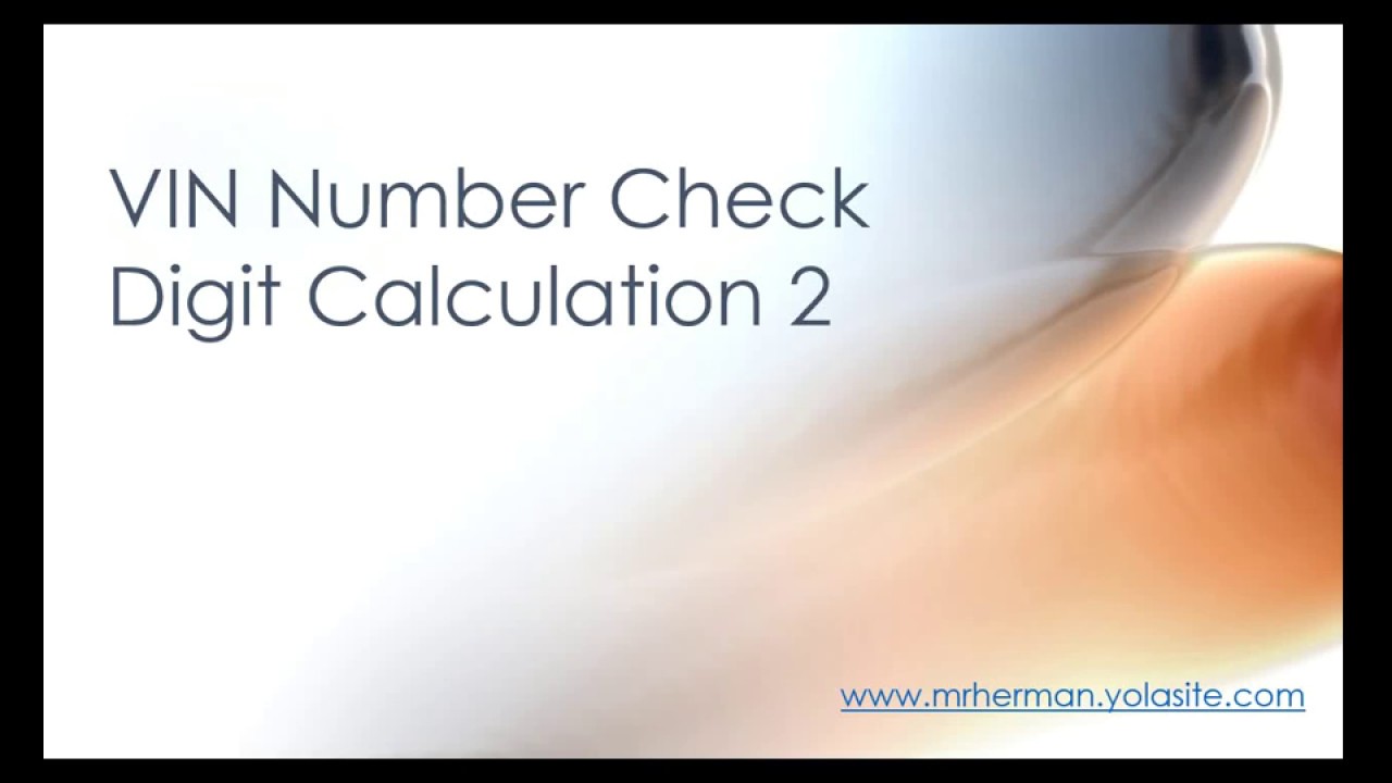 VIN number check digit 2