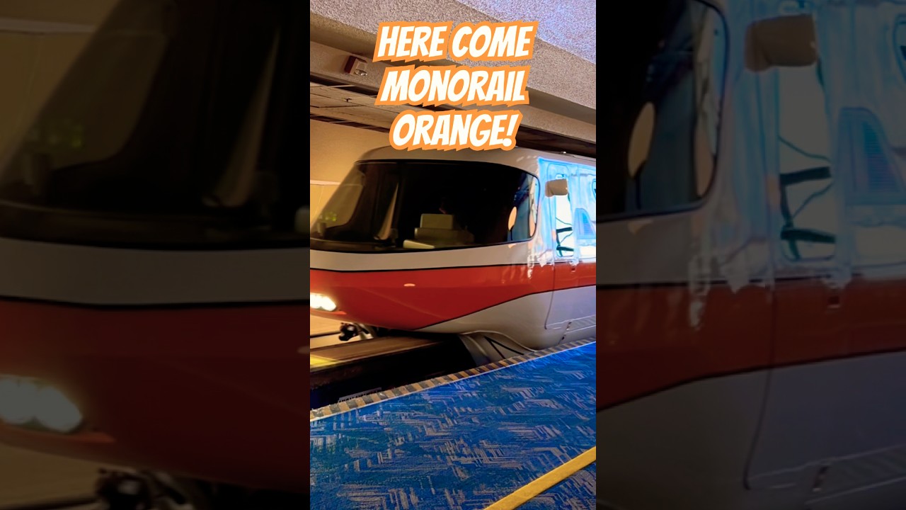 Monorail Orange arriving at Disney contemporary resort #disney #shorts #waltdisneyworld #disneyworld