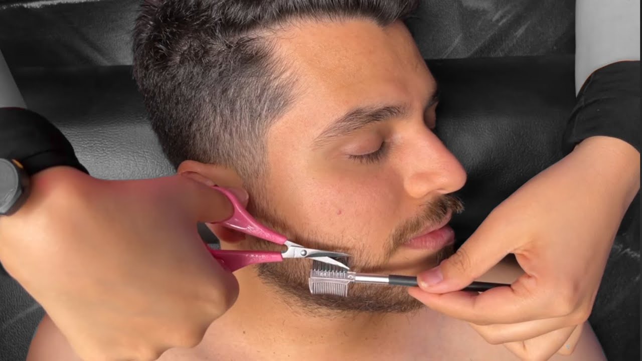 Ultimate Facial Massage, Beard Grooming & Mask Treatment | Relaxing ASMR Sounds (No Talking)