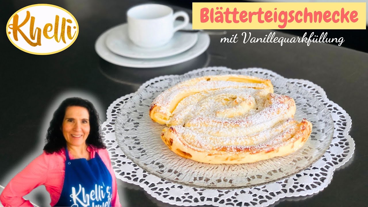 Bl&auml;tterteigschnecke mit Vanillequarkf&uuml;llung/ einfach und schnell/super lecker/ Backanf&auml;nger geeignet