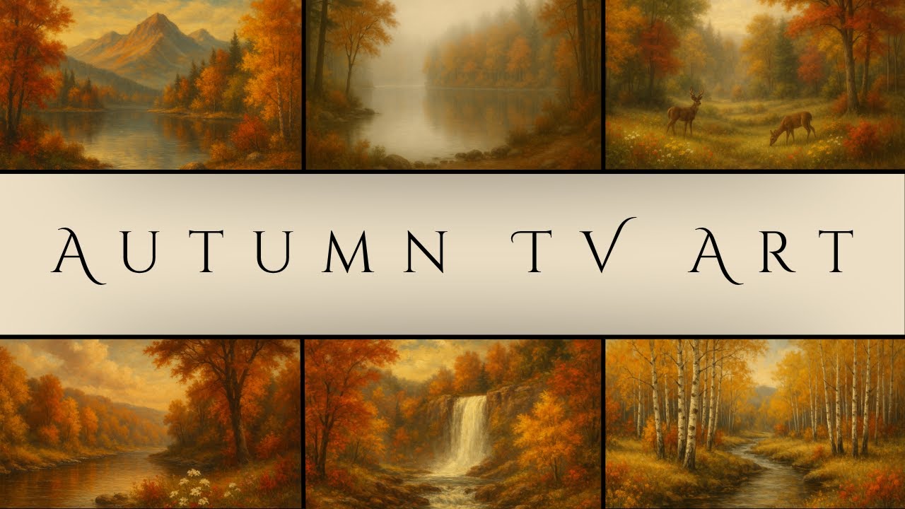 Autumn Landscapes | 1HR 4K | Fall TV Art Slideshow & Screensaver | Cozy Vintage TV Art Background