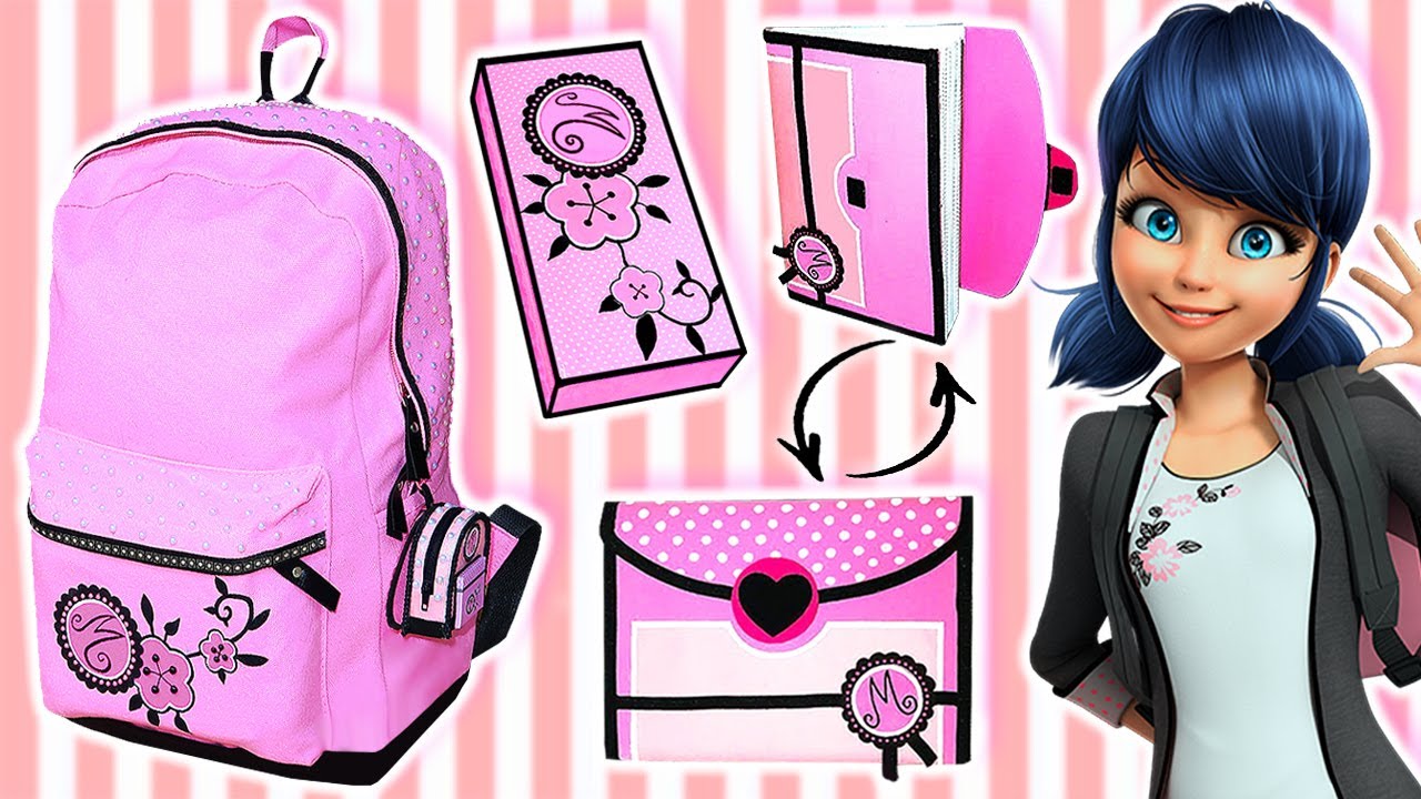 🌸 Útiles escolares de Marinette Paso a Paso Miraculous Ladybug || Mochila, Lapicera, Cuaderno 🌸