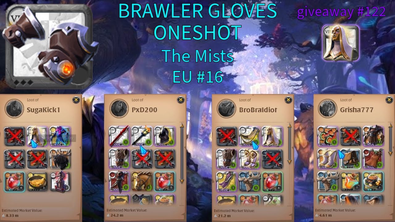 ONESHOT BRAWLER GLOVES The Mists | 8.3 kill | EU #16 | Albion online - 8.3 giveaway