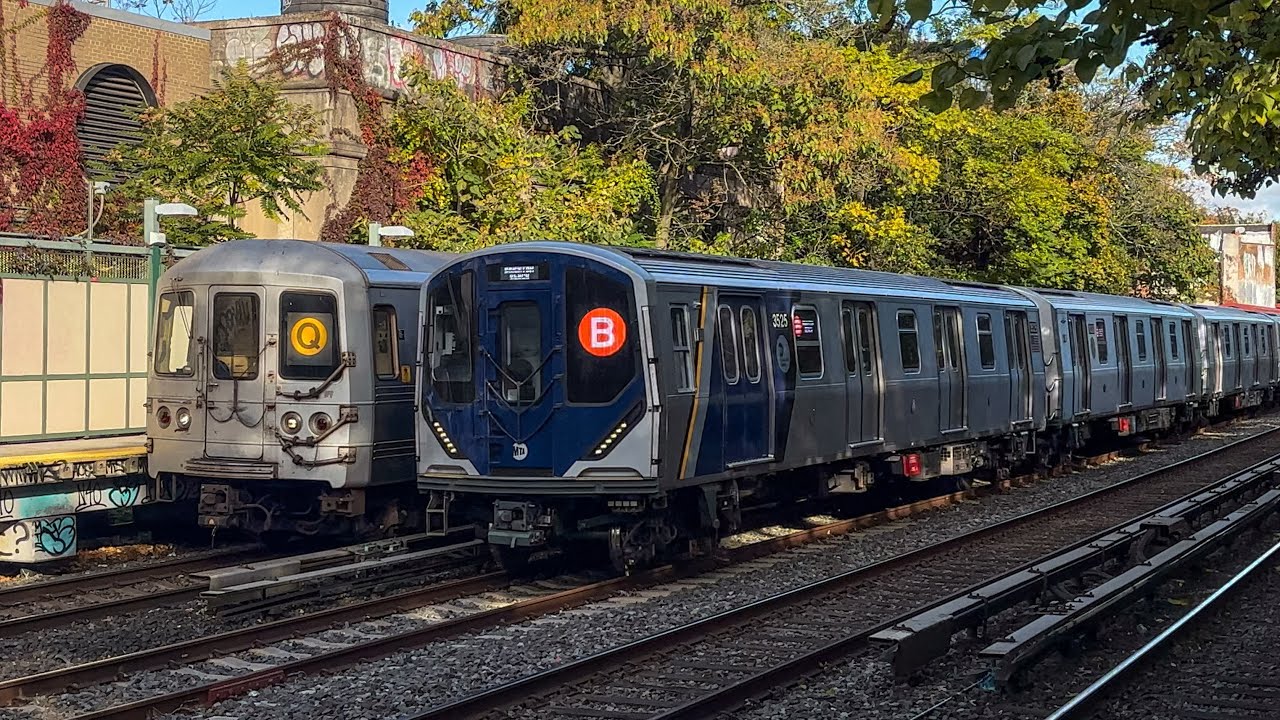 NYC Subway: (B) Exp and (Q) Lcl Trains @ Avenue H