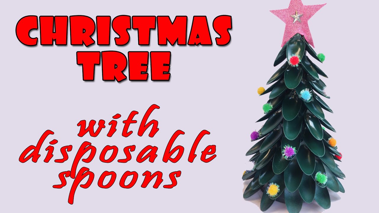 Christmas tree with disposable spoons - Christmas crafts ideas - Ana | DIY Crafts