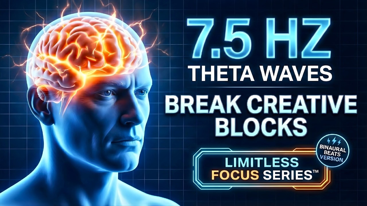7.5 Hz Theta Waves Binaural Beats | Limitless Focus Series™ | Break Creative Blocks