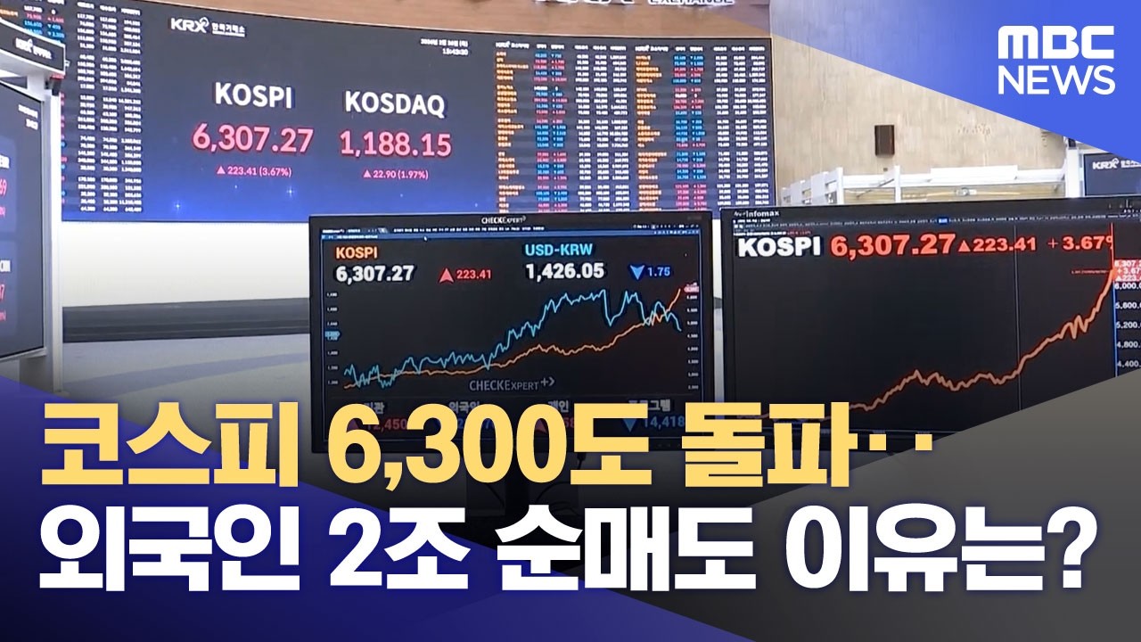 코스피 6,300도 돌파‥외국인 2조 순매도 이유는? (2026.02.27/뉴스투데이/MBC)