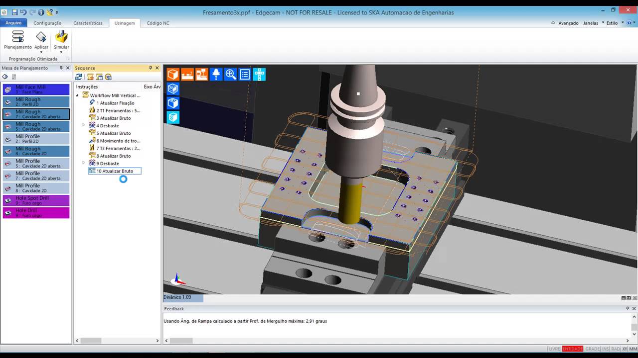 TUTORIAL SKA | Fresamento com Edgecam