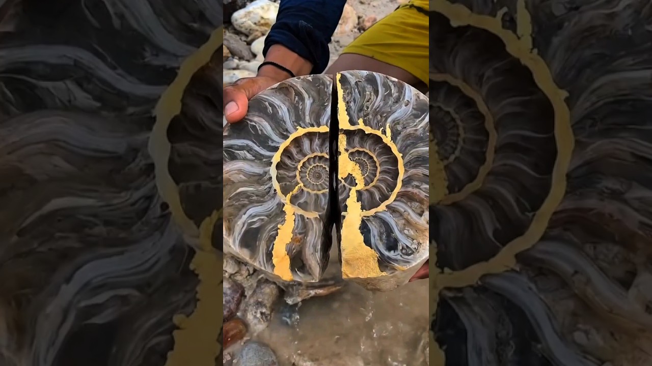 I got ammonite fossil stone and gold 