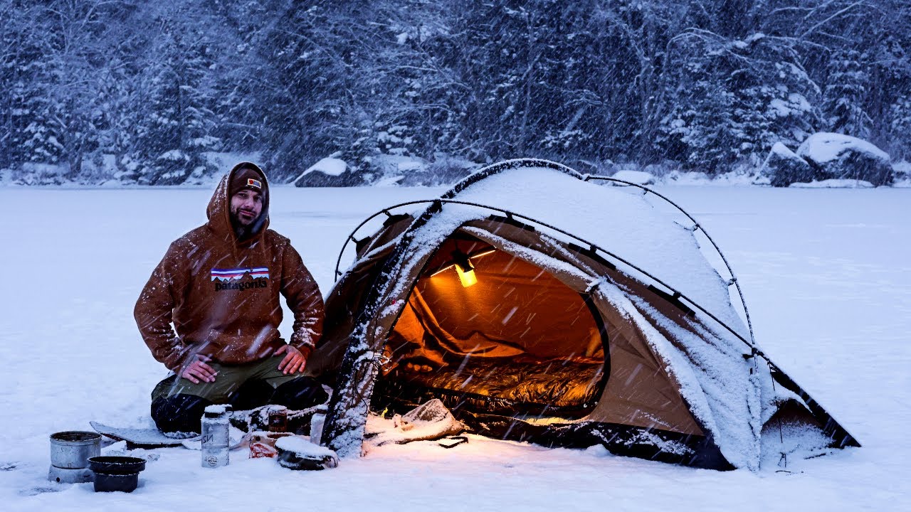 Winter Camping In Freezing Temperatures And Snow