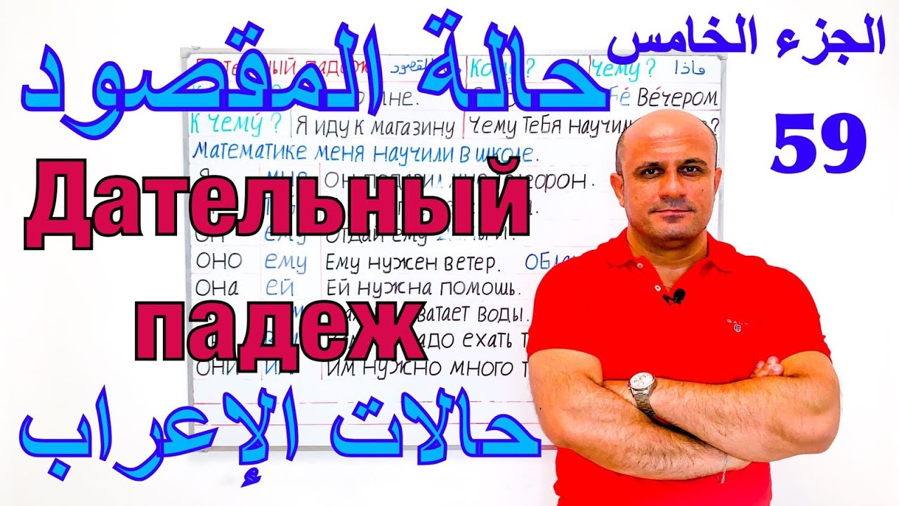(59) حالة المقصود في اللغة الروسية - الجزء الخامس | ضمائر الملكية - اسماء الاشارة | Дательный падеж