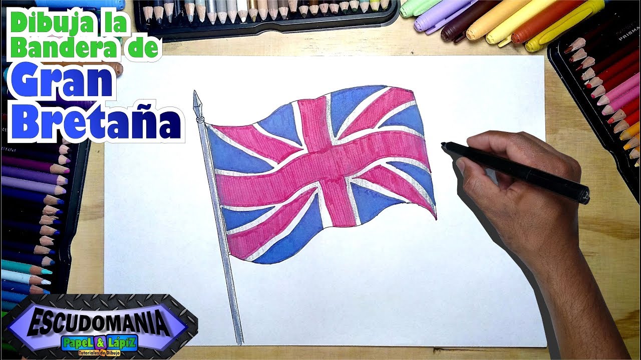 Dibuja y pinta la bandera del Reino Unido de Gran Bretaña