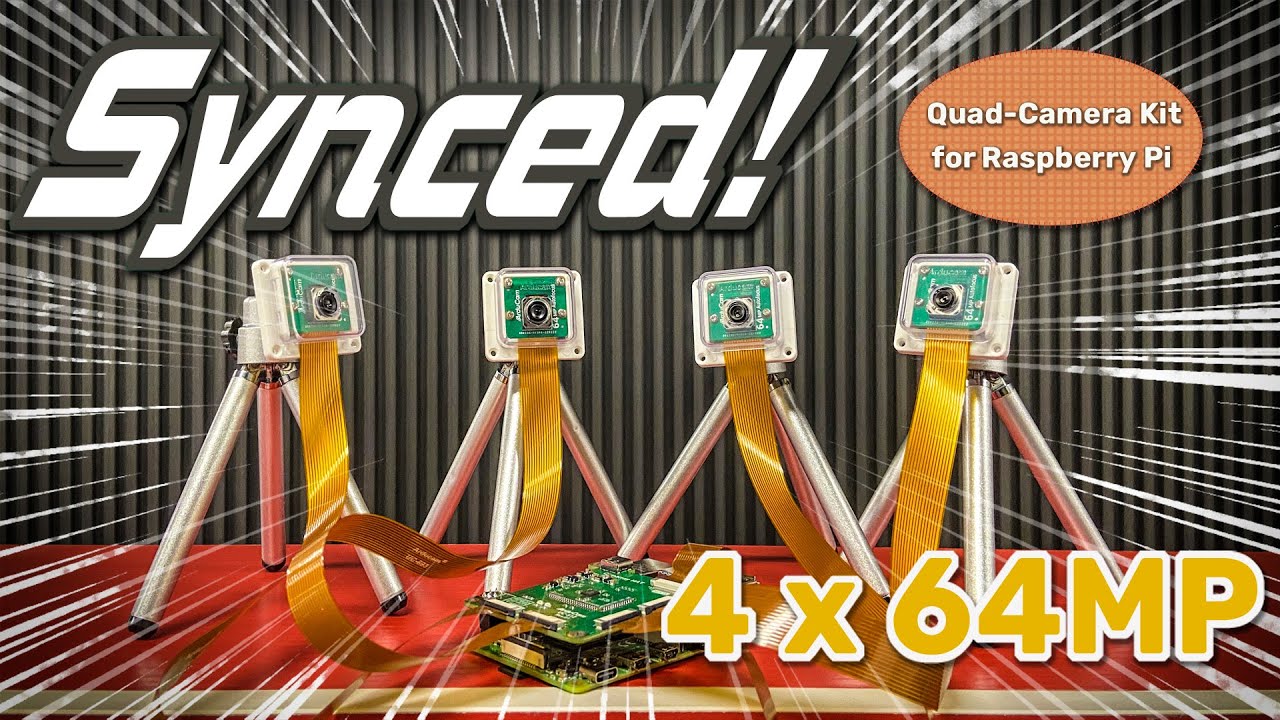 Synced Quad-Camera Kit for Your Raspberry Pi (4 x 64MP)