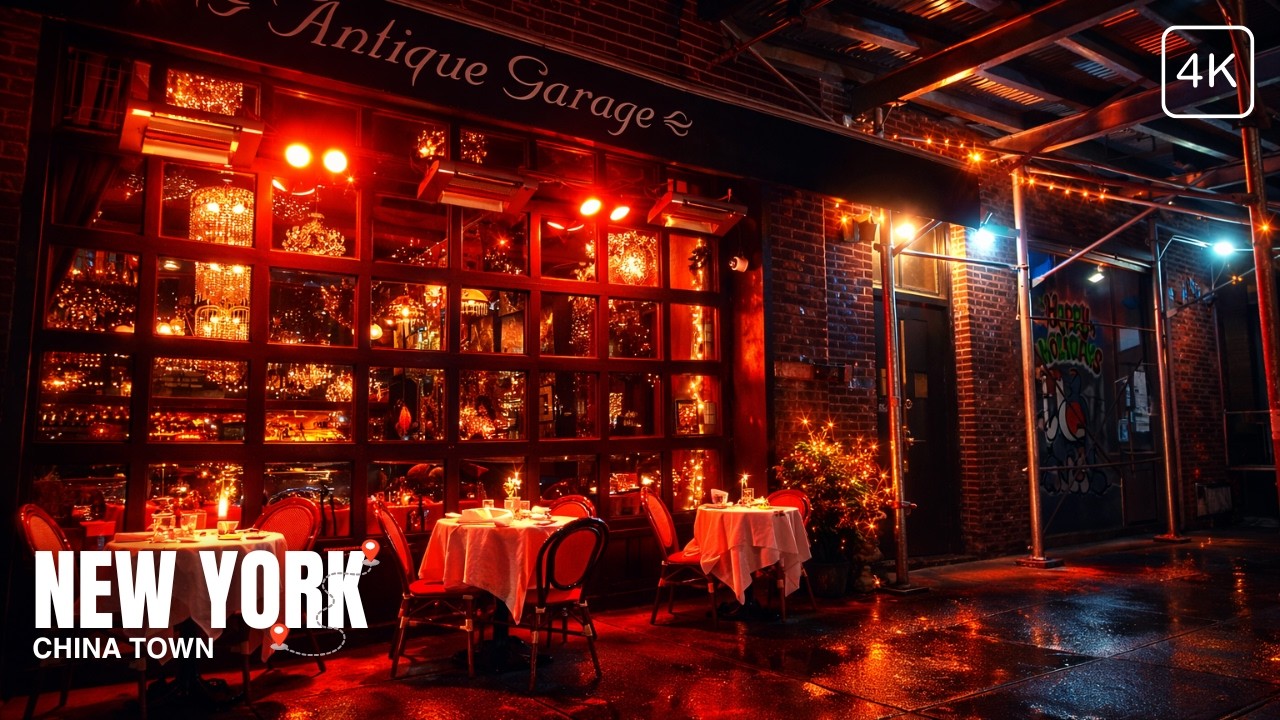 NYC  After Rain Night Walk 4K | Chinatown to Houston Street | Late Night Walking Tour