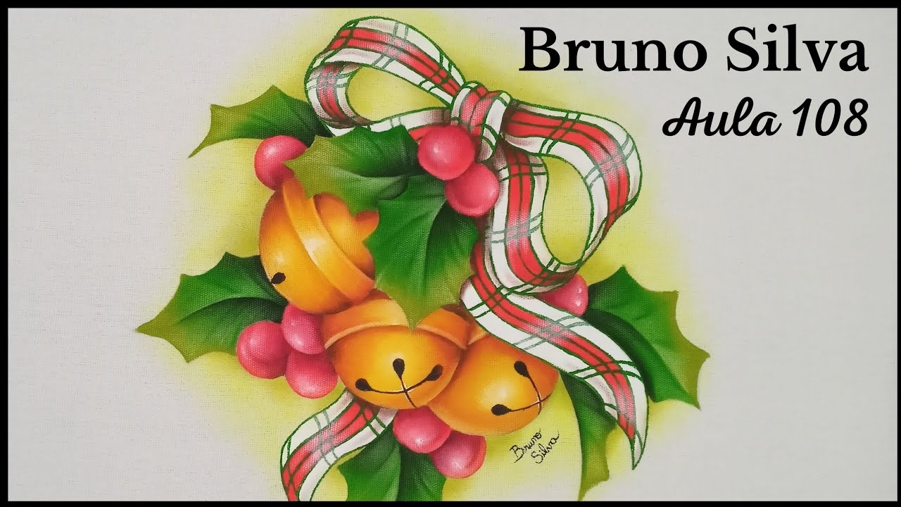 Guizos de Natal pintura em pano - Bruno Silva - Aula 108