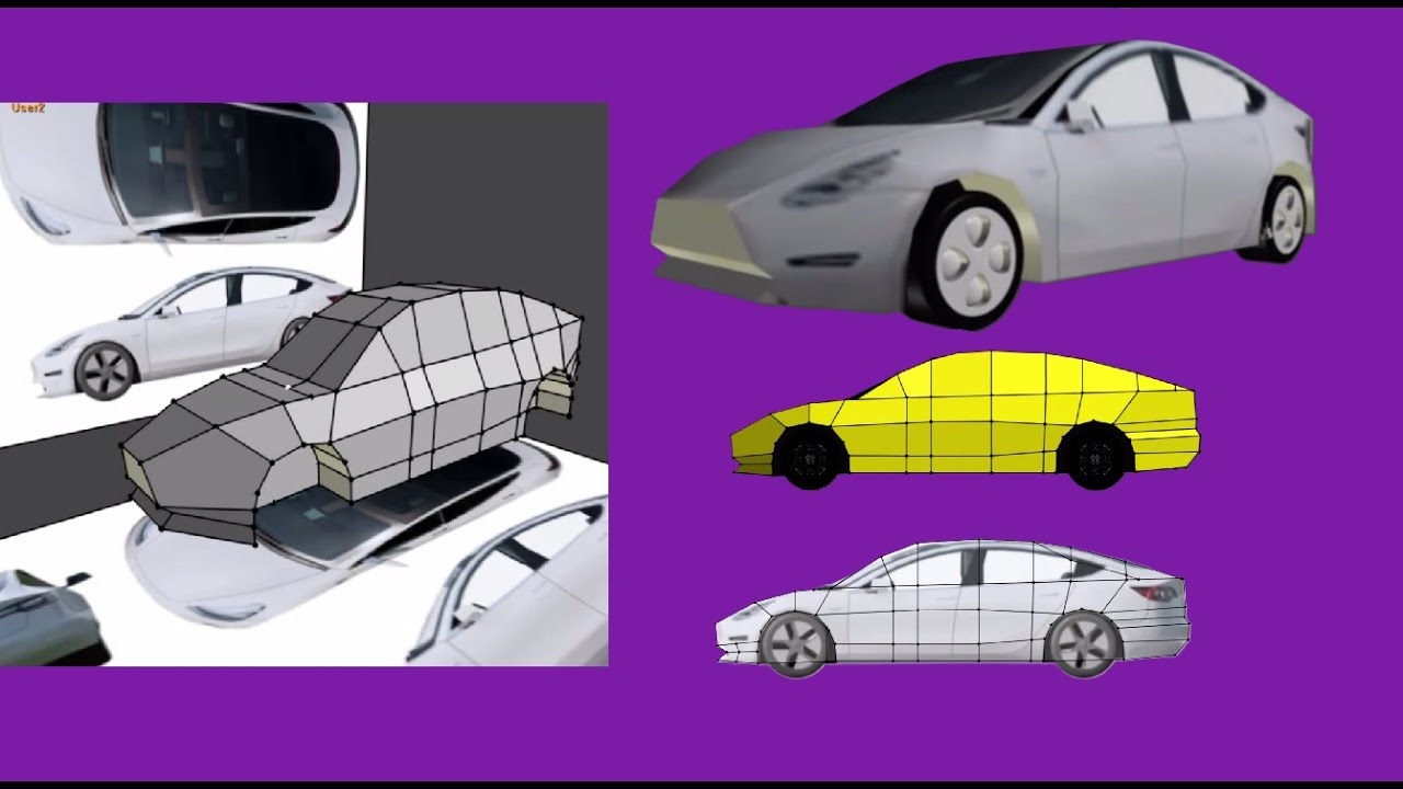 modelar tesla model con anim8or