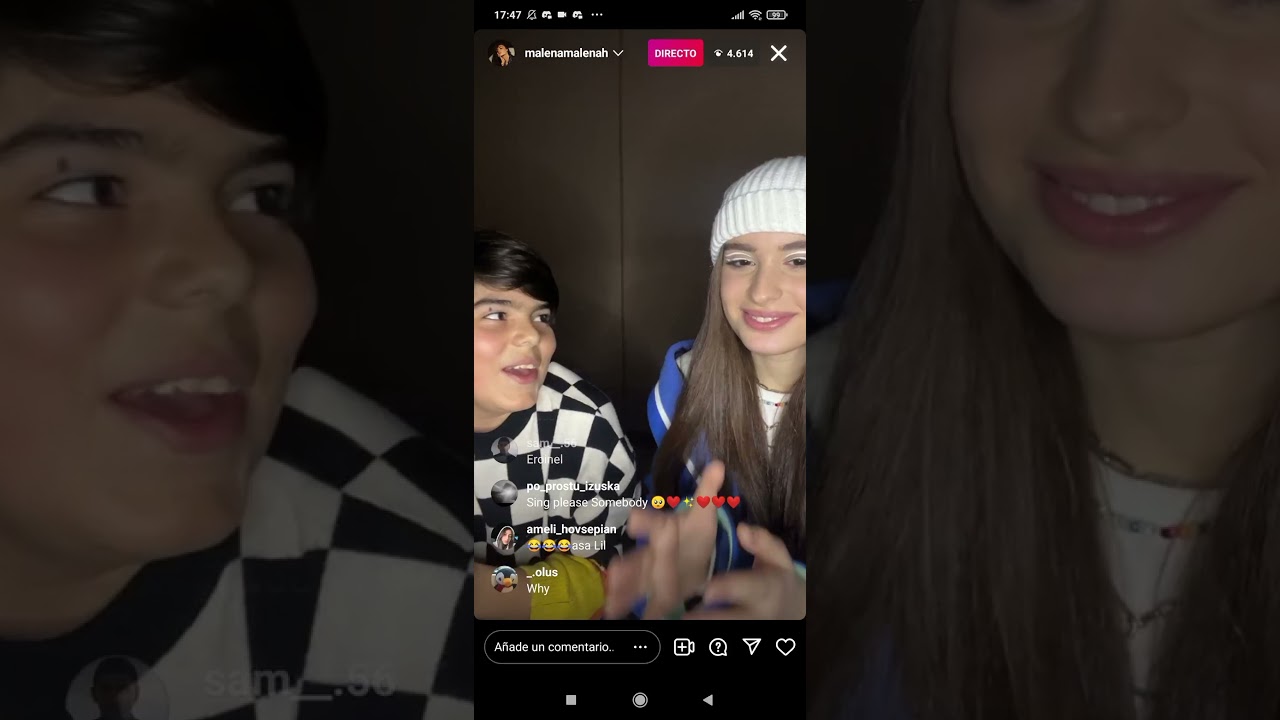 Maléna (Junior Eurovision 2021) and Vardan Margaryan on Instagram Live (9 January 2022)