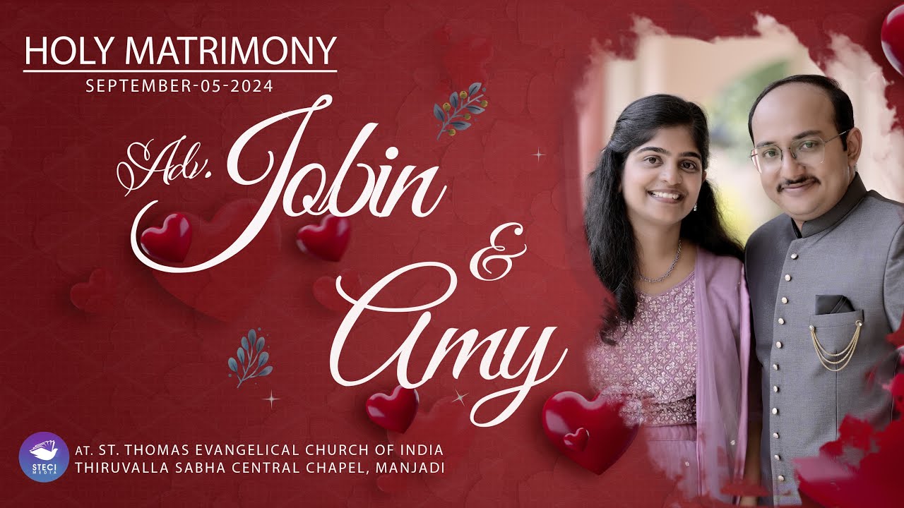 HOLY MATRIMONY | ADV.JOBIN & AMY | 05-09-2024 | THIRUVALLA | STECI MEDIA