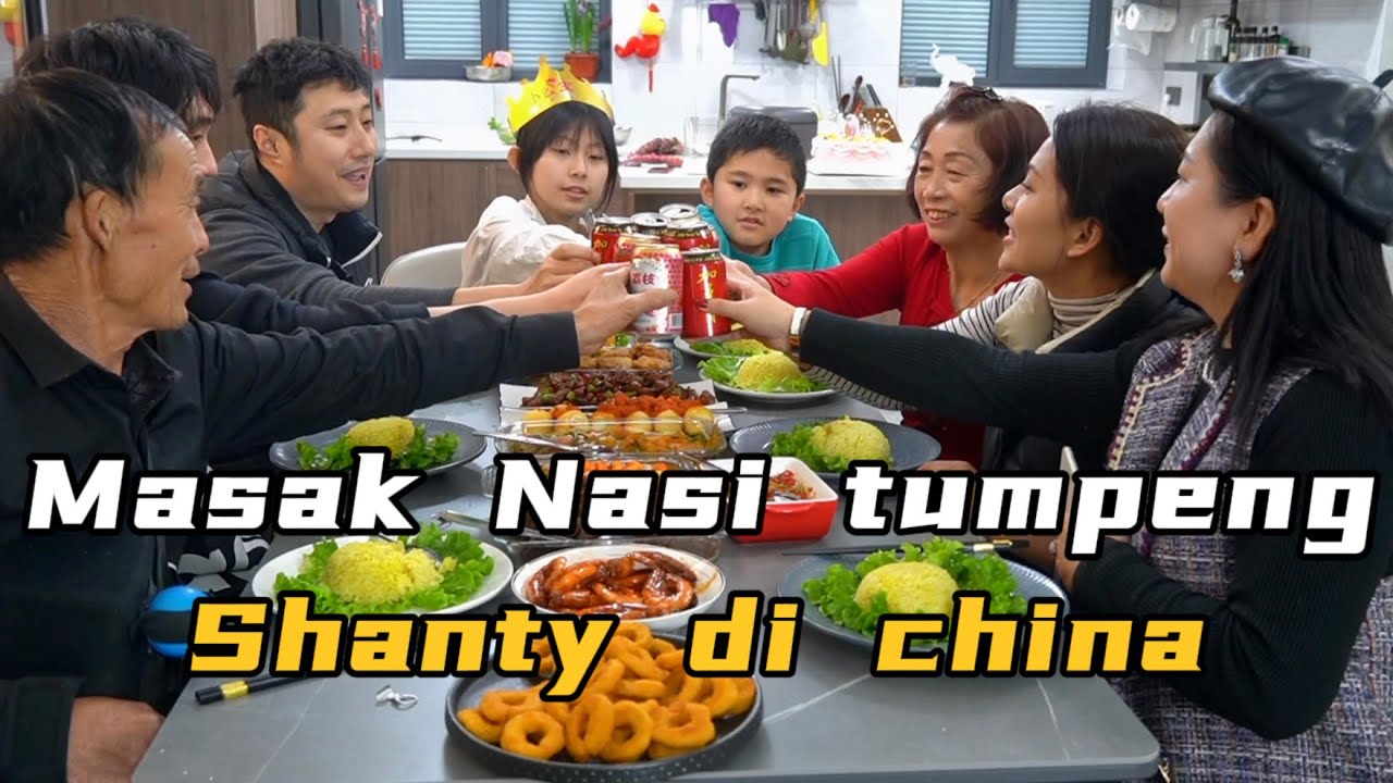 MASAKIN NASI TUMPENG BUAT HADIA ULANG TAHUN AILIN,ADA 8 MACAM SAYUR,DIA SANGAT BAHAGIA